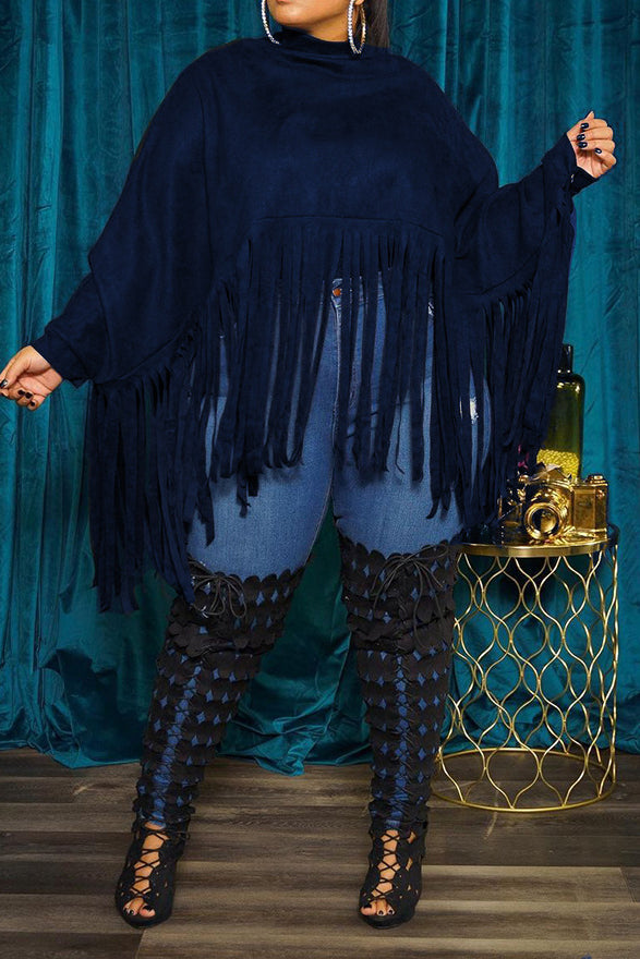 Plus Size Fringe Poncho Lavish Daily
