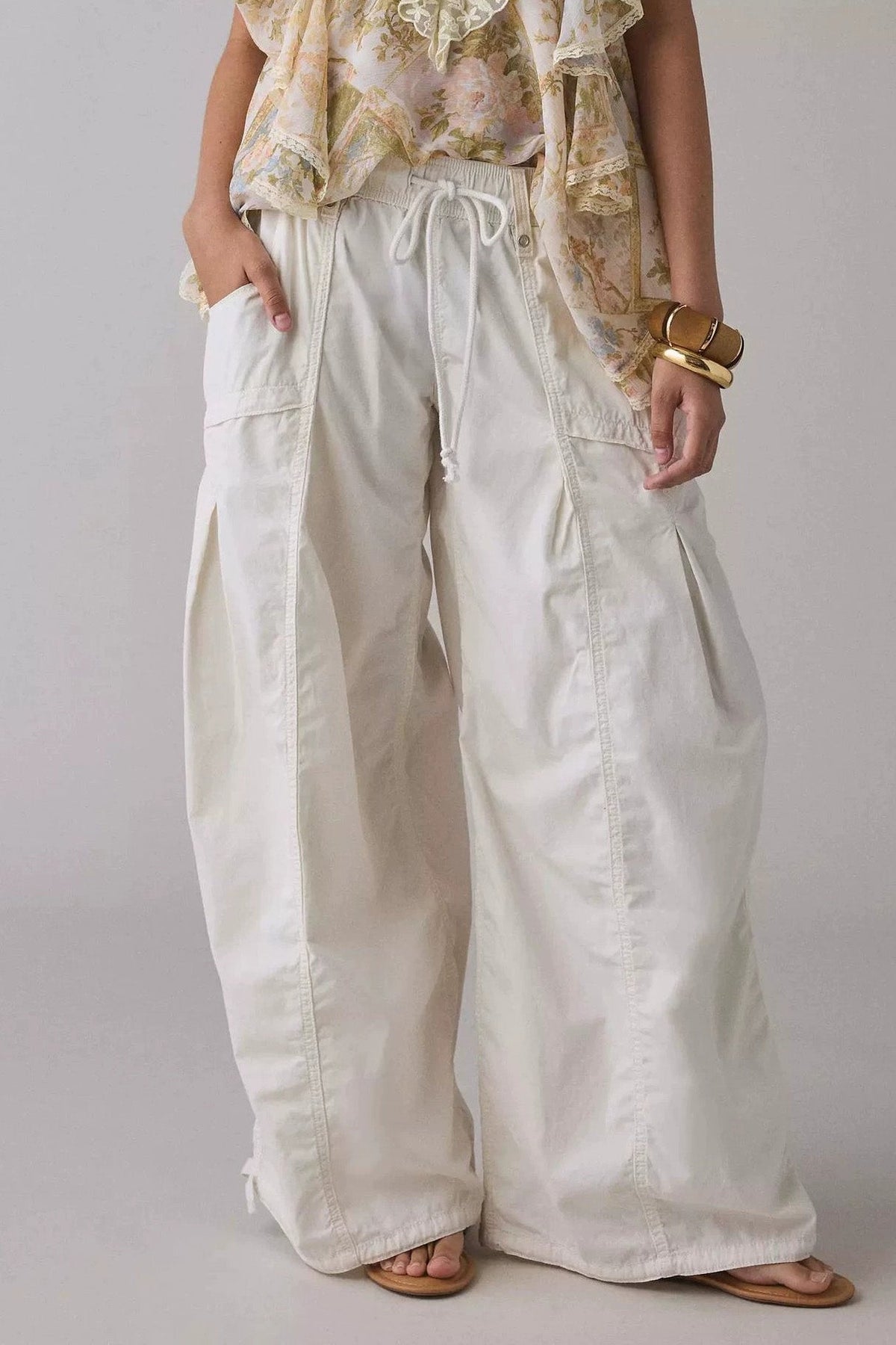Wide Leg Drawstring Parachute Pant Lavish Daily