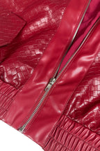 Textured PU Leather Cropped Moto Jacket Lavish Daily