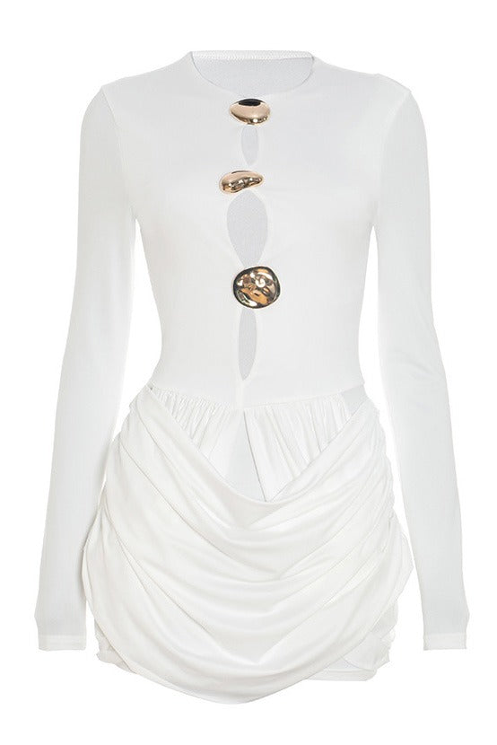 Cutout Ruched Mini Dress LavishDaily