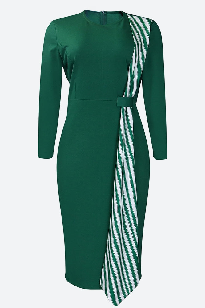 Print Hip Wrap Dress Lavish Daily