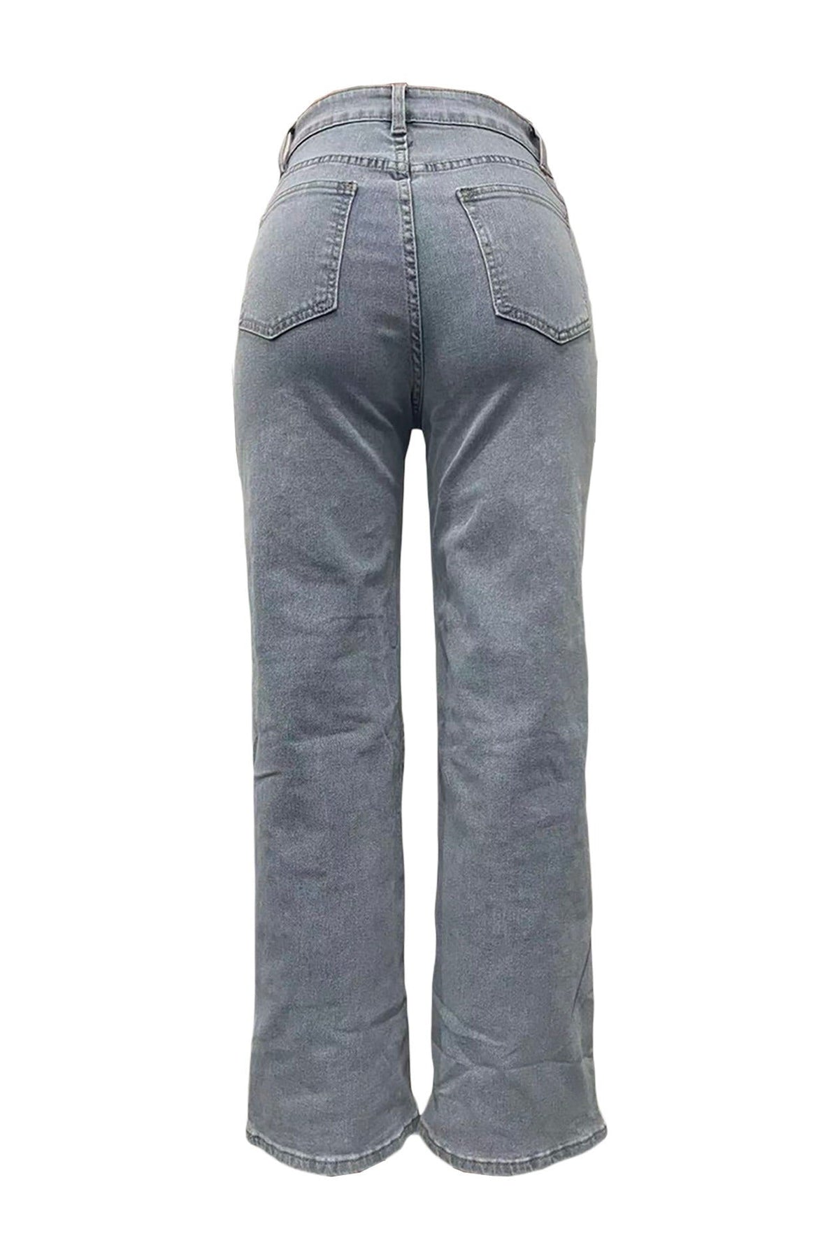 Pearl & Rhinestone Embellished Wide Leg Jeans LavishDaily