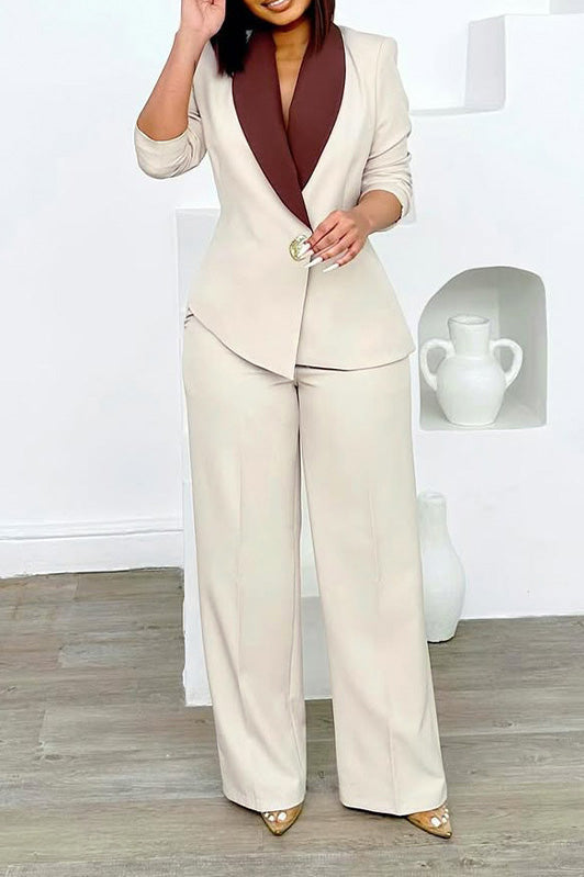 Two-Tone Blazer & Pants Set Lavish Daily