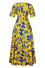Tie-Waist Floral Print Short Sleeve Dress Lavish Daily