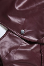 Faux Leather Notched Lapel Jacket Lavish Daily