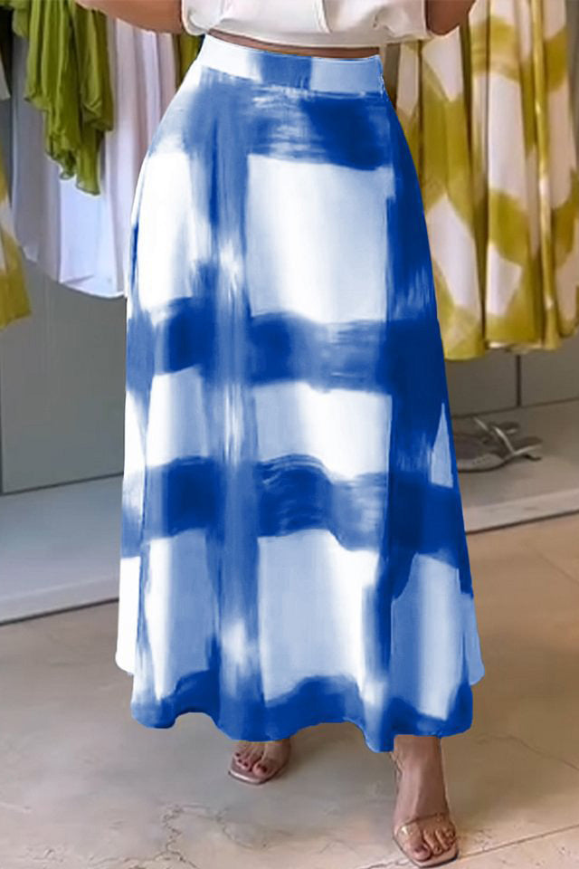 Plaid Print A-Line Long Skirt Lavish Daily