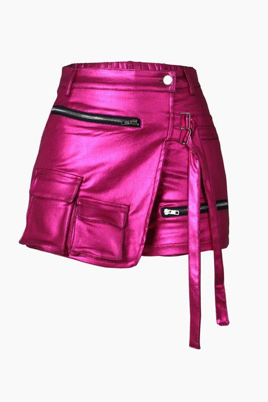 Asymmetrical Hem Skort Lavish Daily