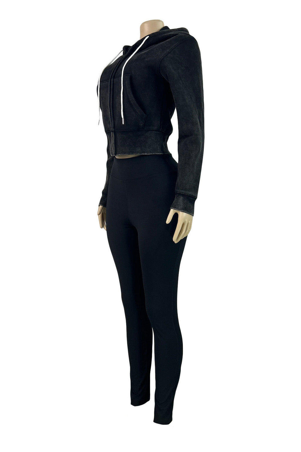 Washed Fleece Hoodie and Yoga Pants Set Lavish Daily