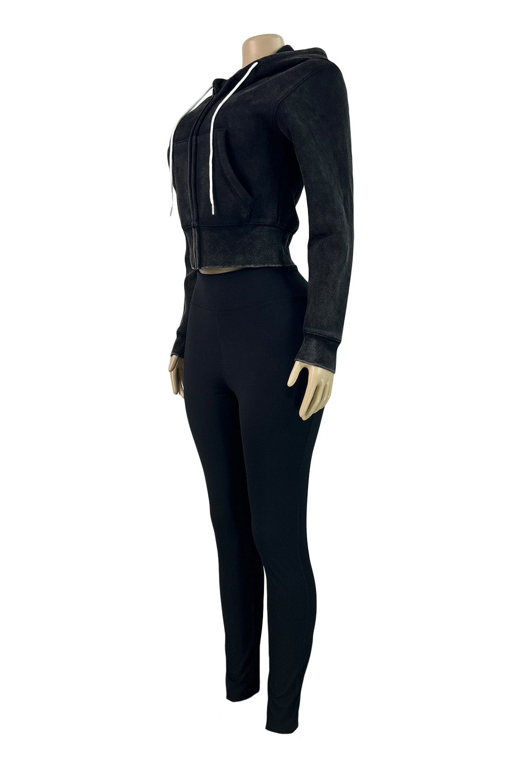 Washed Fleece Hoodie and Yoga Pants Set Lavish Daily