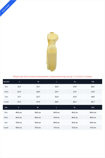 Ruched High Neck Asymmetrical Train Mini Dress Lavish Daily