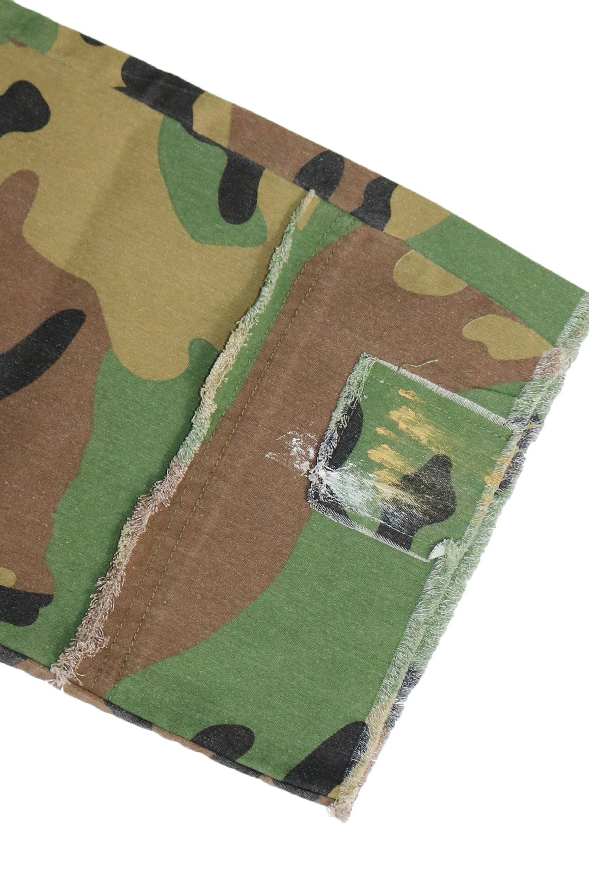 Distressed Camo Patchwork Wide-Leg Cargos Lavish Daily