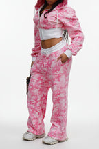 Camo Zip Up Jacket and Cargo Pants Set Lavish Daily