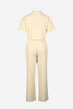 Short Sleeve Crop Top Wide Leg Pants Sets Lavish Daily