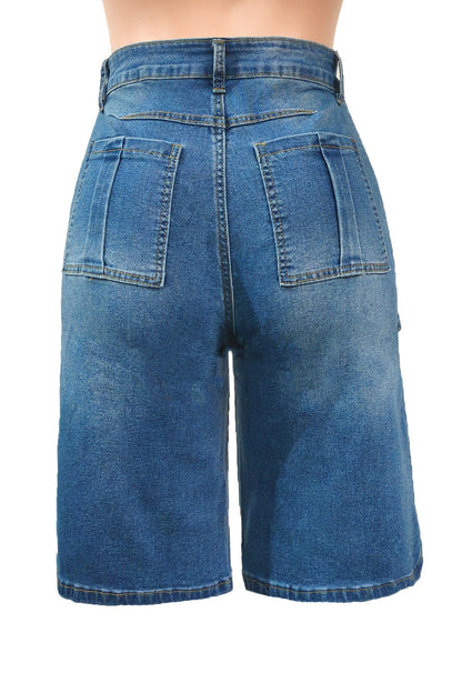 Layered Baggy Denim Skort Shorts Lavish Daily