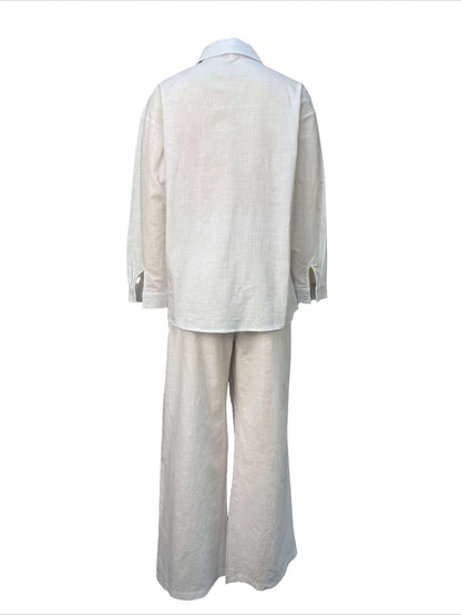 Relaxed Shirt & Wide Leg Pants Set Lavish Daily