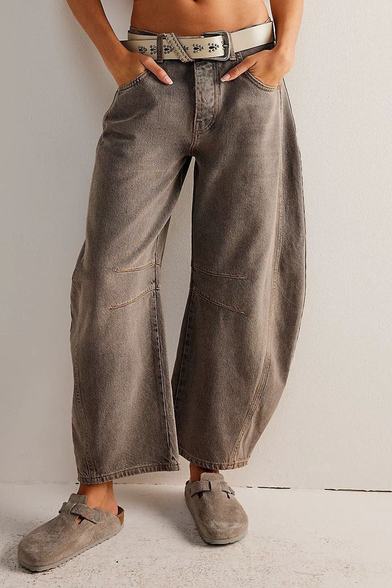 Mid Rise Barrel Jeans Lavish Daily