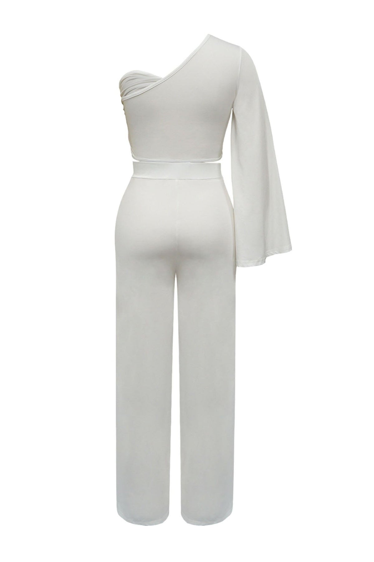 Asymmetrical Twist Crop Top & Draped Wide Leg Pant Set Lavish Daily
