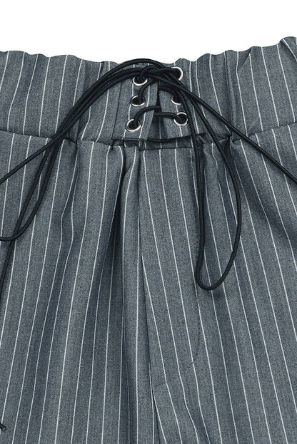 Striped Tie Front Shirt & Shorts Set Lavish Daily