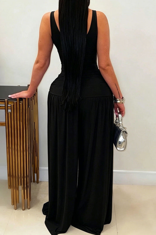 Embellished Cutout Wide Leg Jumpsuit Lavish Daily