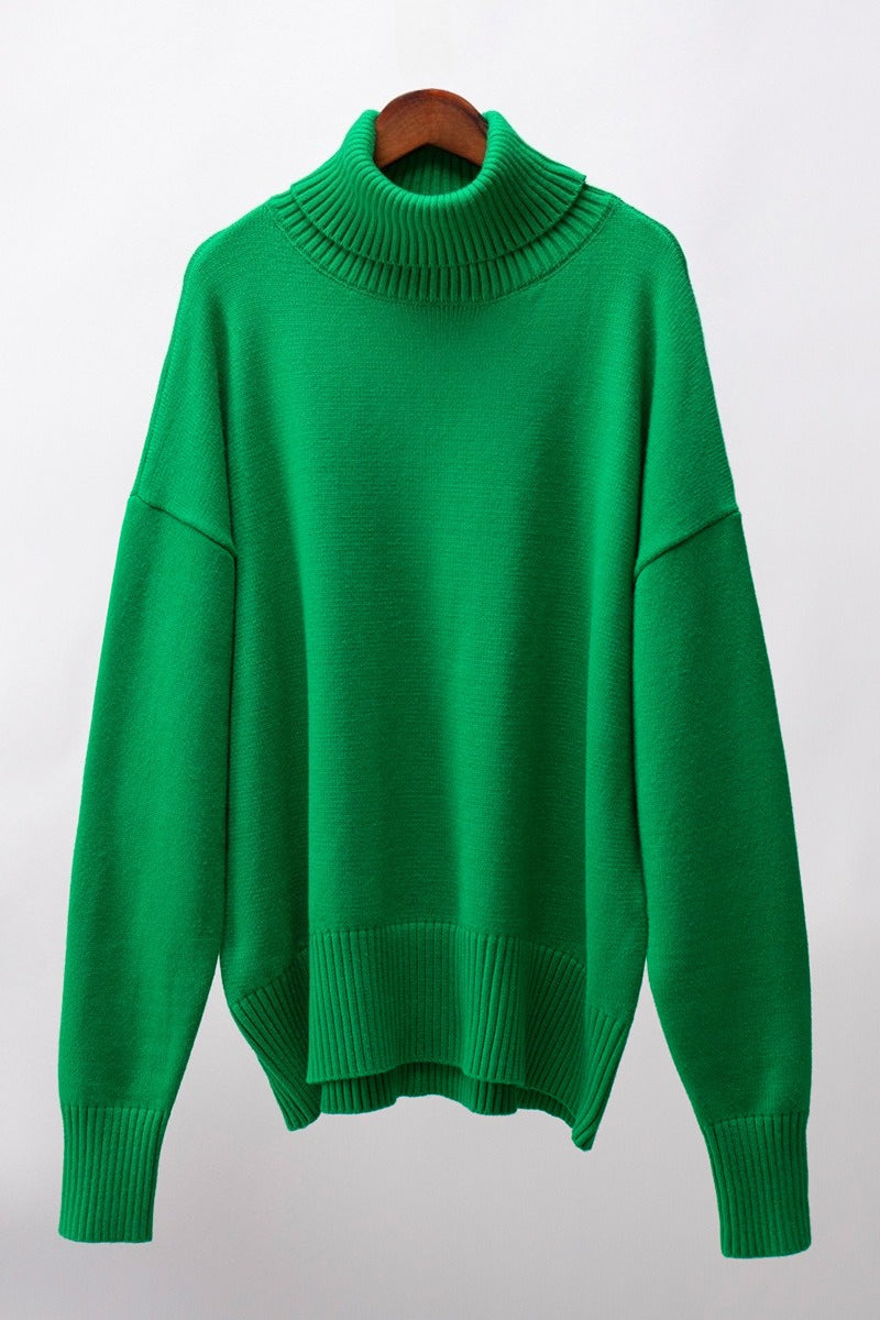 Turtleneck Long Sleeve Sweater Lavish Daily