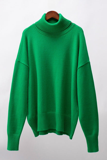 Turtleneck Long Sleeve Sweater Lavish Daily