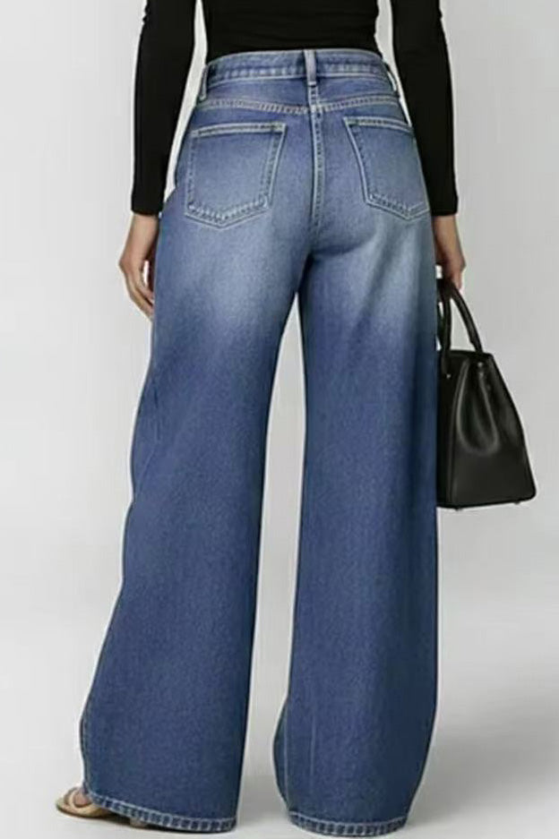 Statement Grommet Wide Leg Jeans Lavish Daily