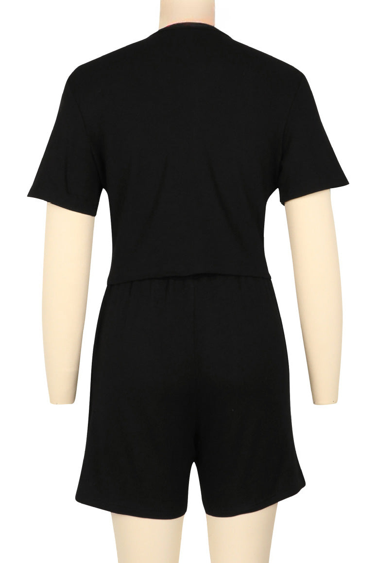 Short Sleeve Top & Ribbed Shorts 2 Piece Sets Lavish Daily