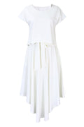 Solid Top & A-Line Midi Skirt Lavish Daily