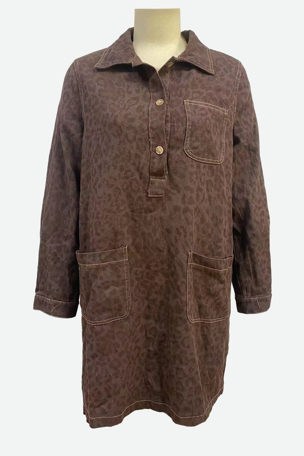 Denim Long Sleeve Mini Dress LavishDaily