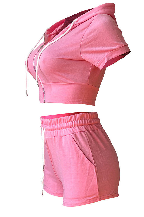 Crop Top Hoodie Short Set Lavish Daily