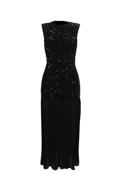Sparkling Velvet & Chiffon Maxi Dress Lavish Daily