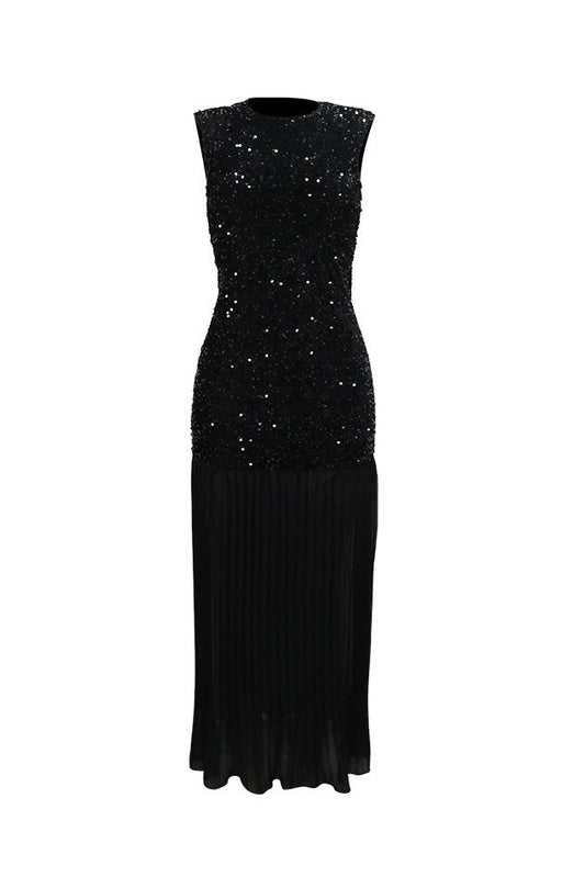 Sparkling Velvet & Chiffon Maxi Dress Lavish Daily