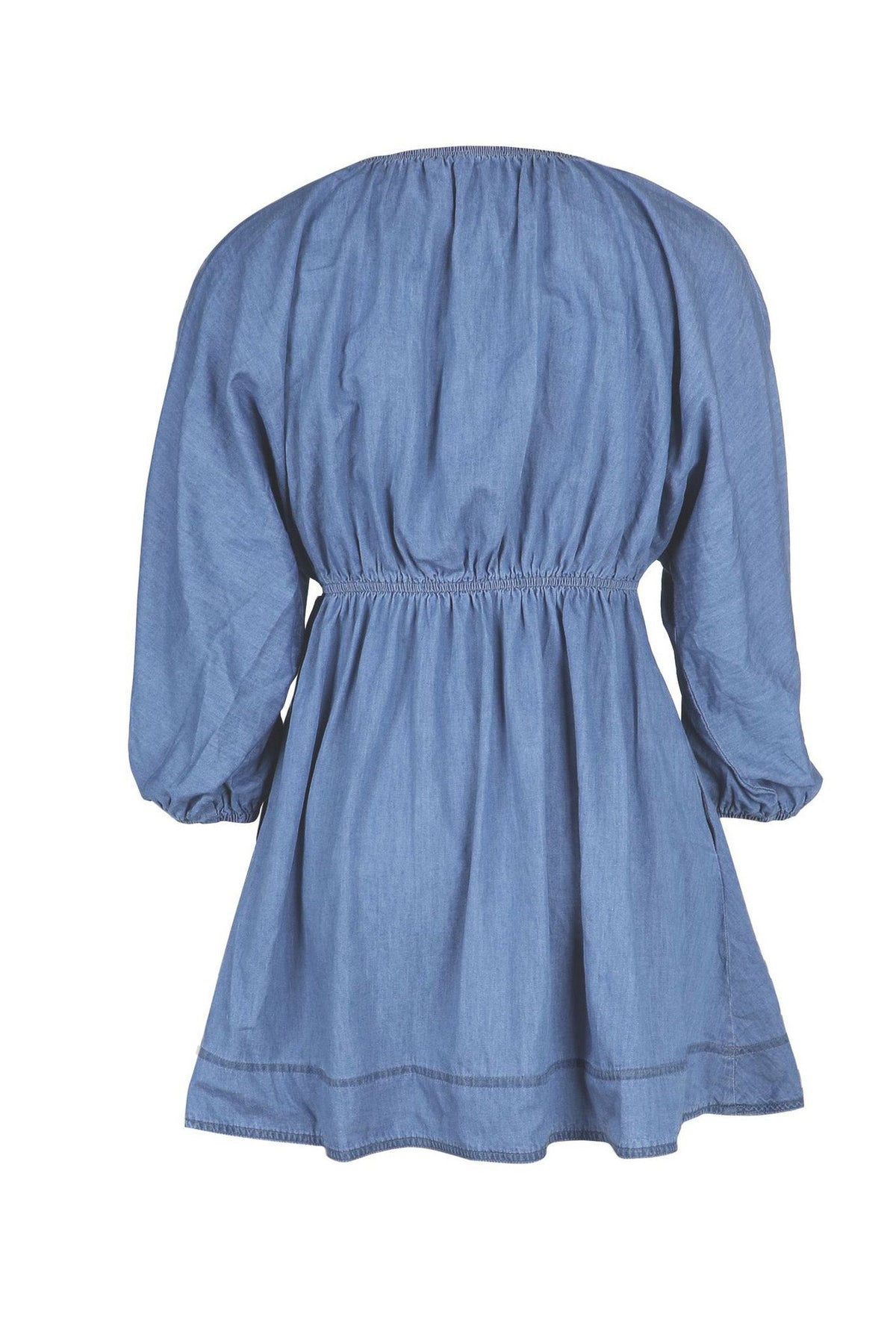 Boho Denim Puff Sleeve Mini Dress Lavish Daily