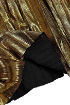 Metallic One-Shoulder Maxi Dress Lavish Daily