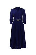 Plus Size Long Sleeve V-Neck Pleated Maxi Dresses Lavish Daily