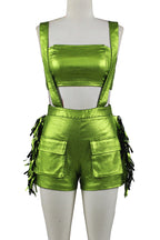Fringed Crop Top And Shorts Set Lavish Daily