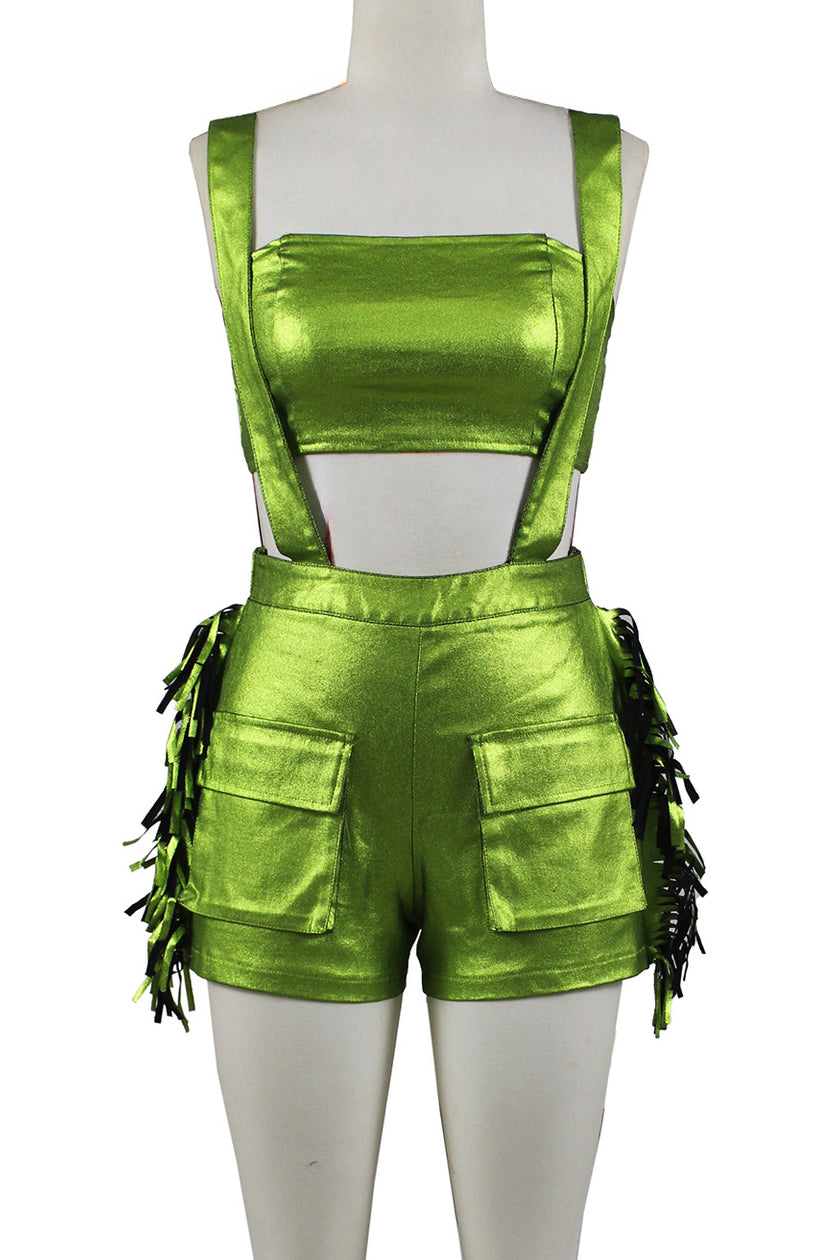 Fringed Crop Top And Shorts Set Lavish Daily