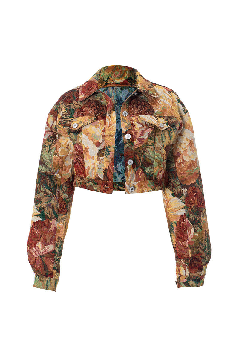 Floral Cropped Jacket Lavish Daily