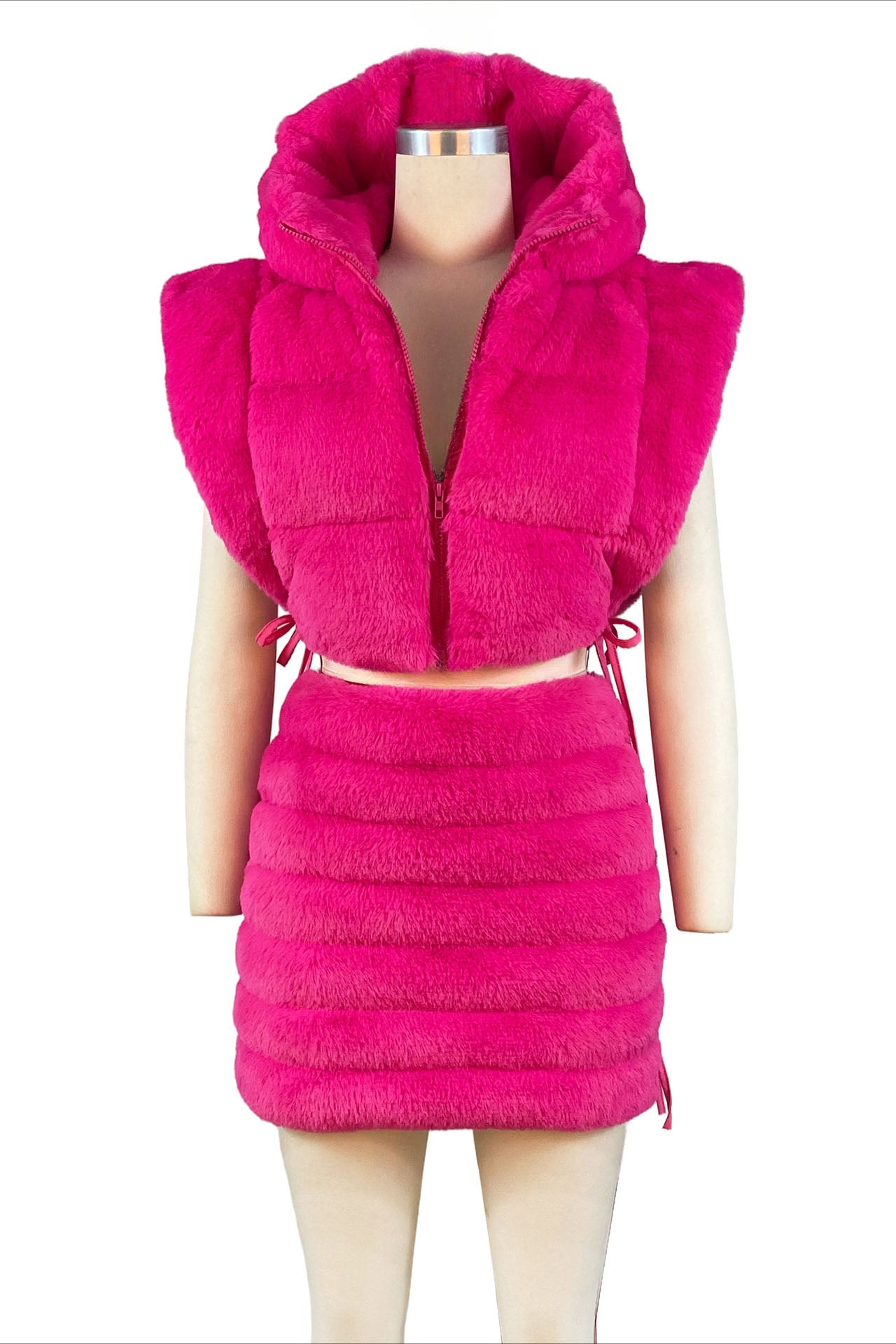 Faux Fur Teddy Vests Sets Lavish Daily