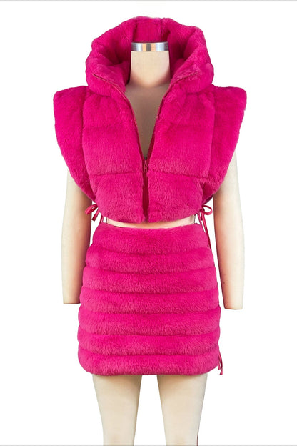 Faux Fur Teddy Vests Sets Lavish Daily