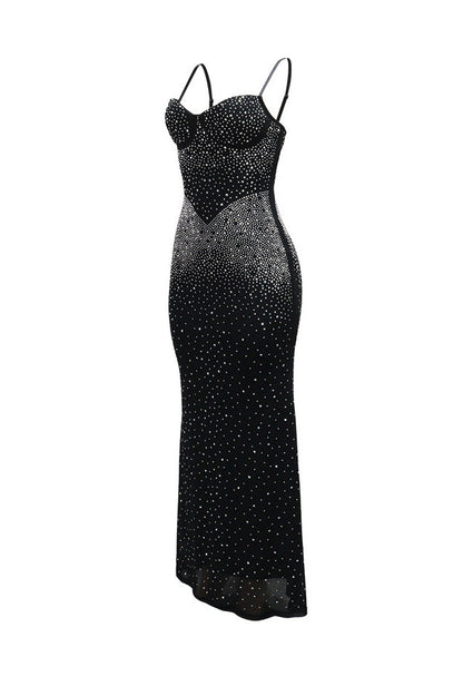 Rhinestone Corset Mermaid Maxi Gown Lavish Daily