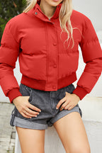 Long Sleeve Puffer Jacket Lavish Daily