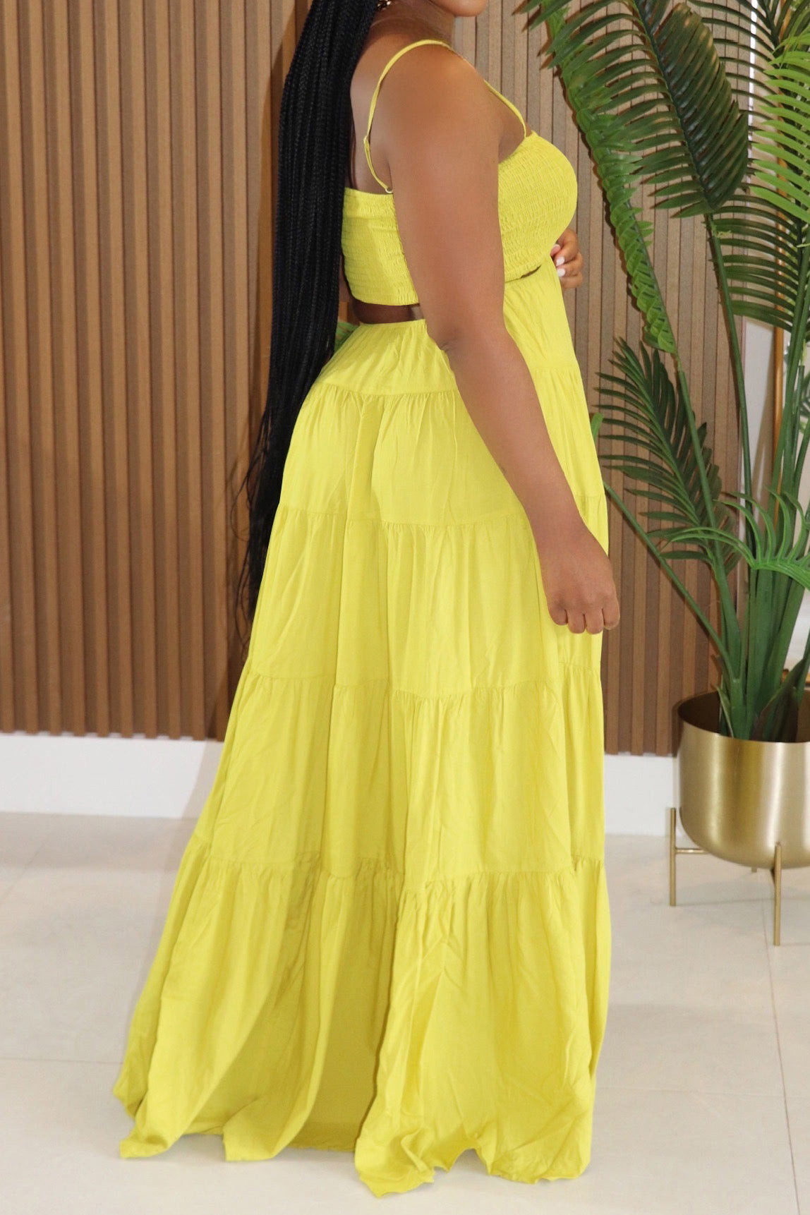 Smocked Cut Out Maxi Dress Lavish Daily