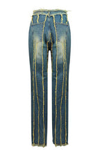 Vintage Wash Seam Straight Leg Jeans Lavish Daily
