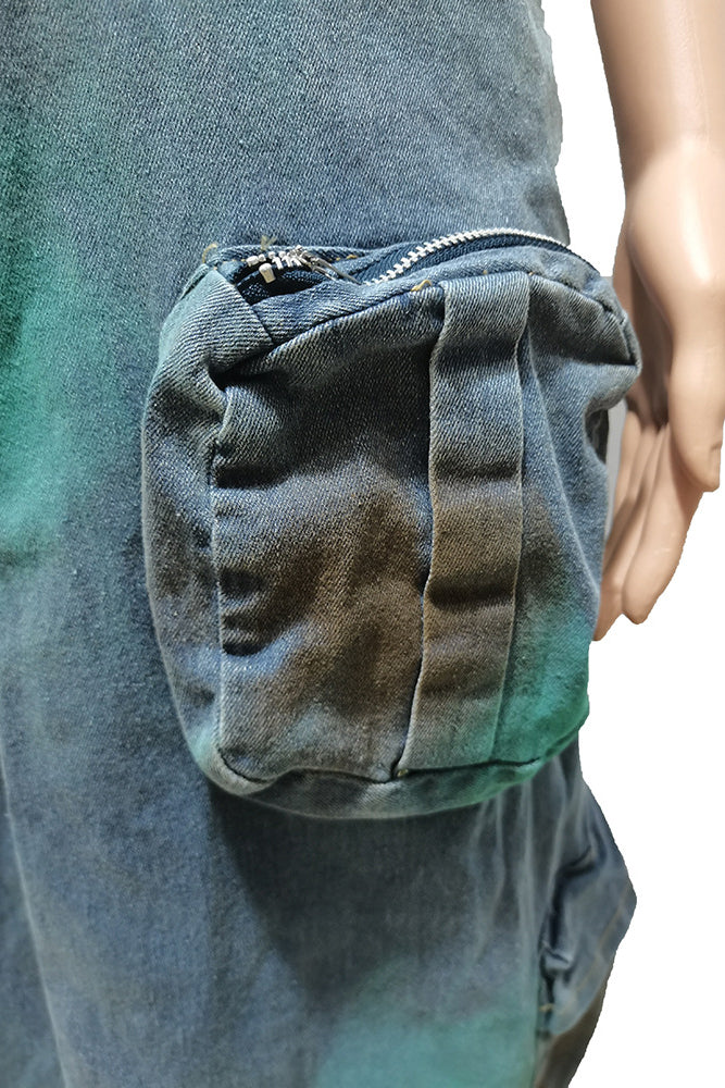 Denim Cargo Dress Lavish Daily