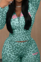 Trendy Print Leopard Bodycon Two Piece Set LavishDaily