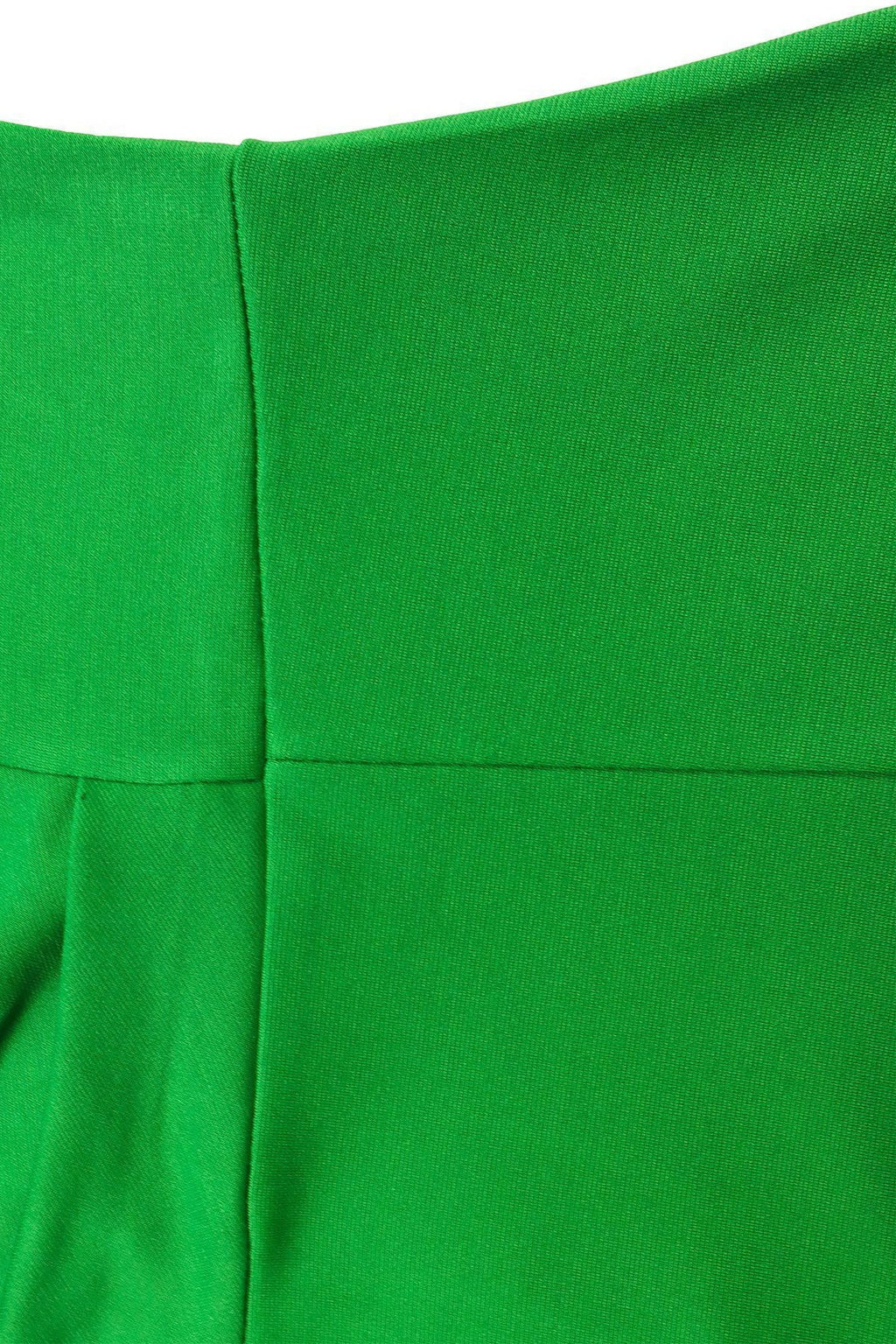 V Neck Short Puff Sleeves High Waist Midi Dress Lavish Daily