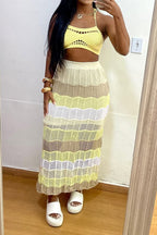 Multi Colour Stripe Knitted Sets Lavish Daily