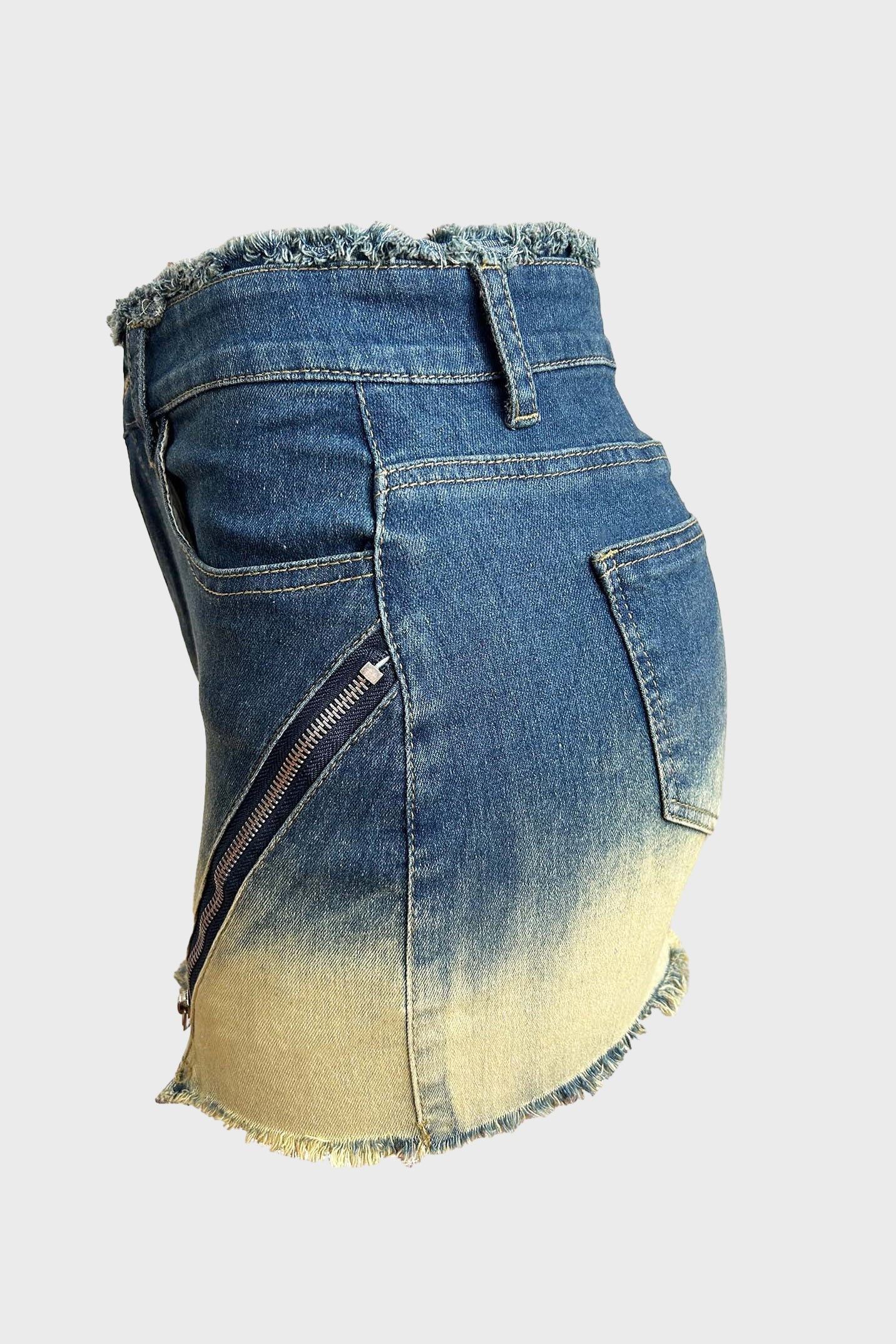 Vintage High Stretch Denim Skirts Lavish Daily