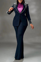 Long Sleeve Slim Fit Stretch Suit Set Lavish Daily